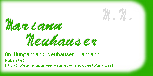 mariann neuhauser business card